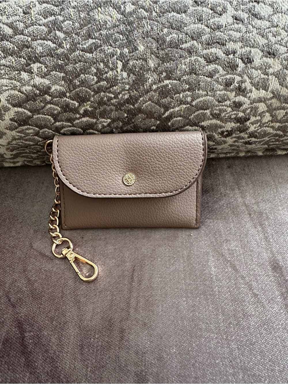Classic Taupe Keychain Wallet - Women Accessories